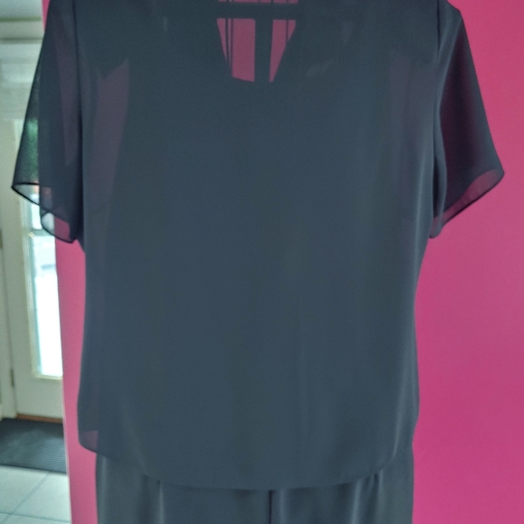 Studio 1 Chiffon 2 pc Party Dress Floral Embroidery Sheer Overlay Jacket - Picture 12 of 14